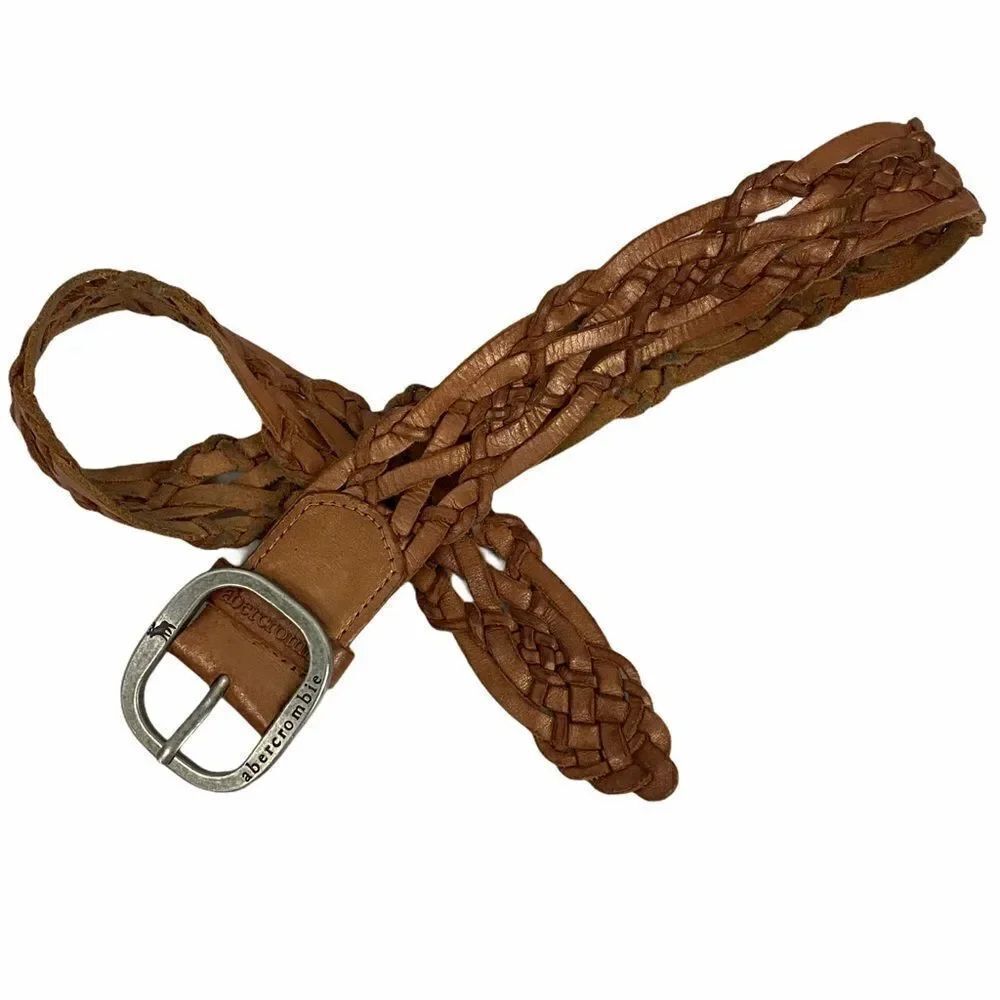 Abercrombie rust sheen color braided leather belt